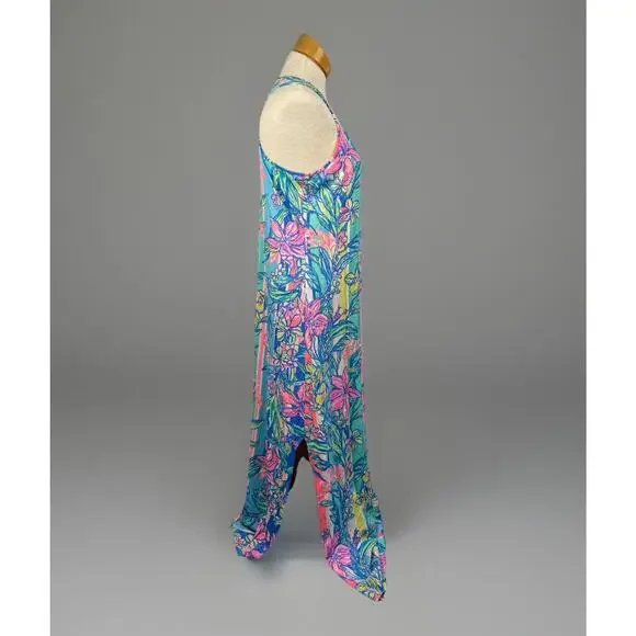 Lilly Pulitzer Kerri Maxi Dress Easy Tiger Floral Print Womens Small Sleeveless - Picture 5 of 10
